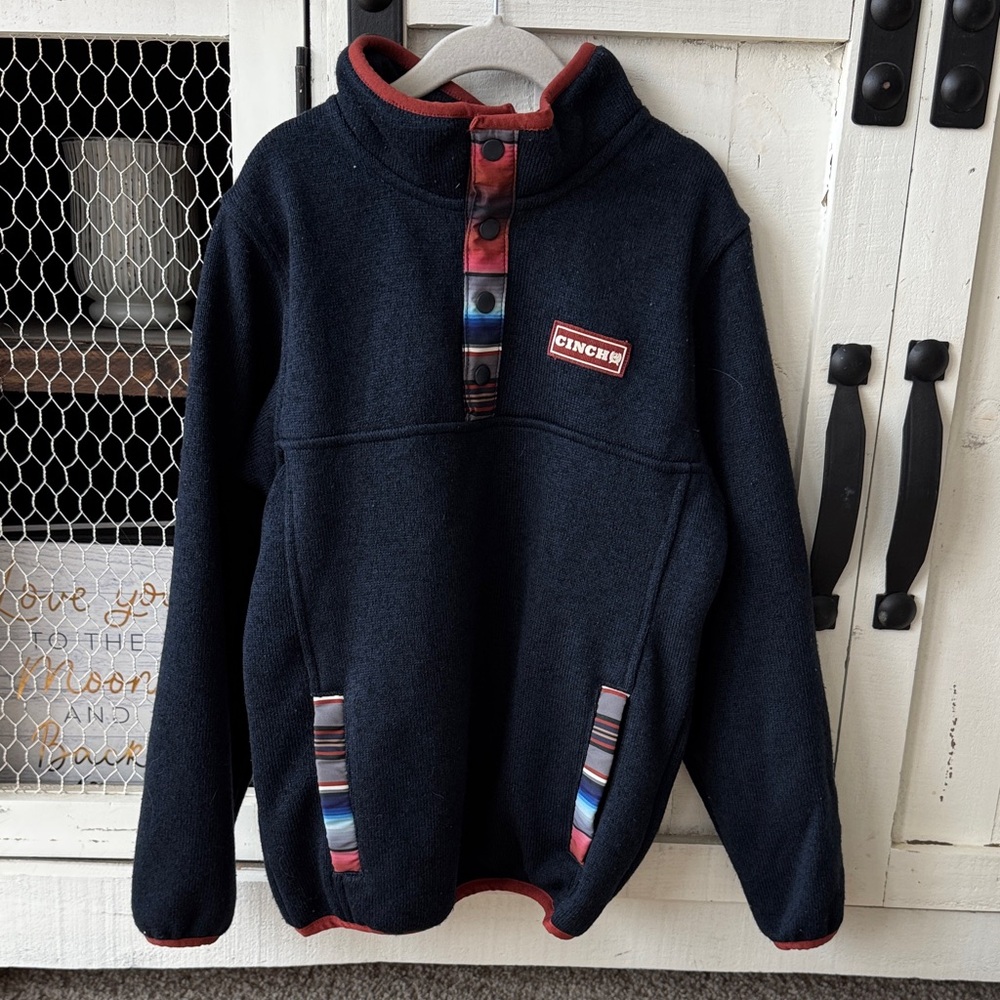 Cinch Kids Navy Fleece Pullover with Multicolor Accents